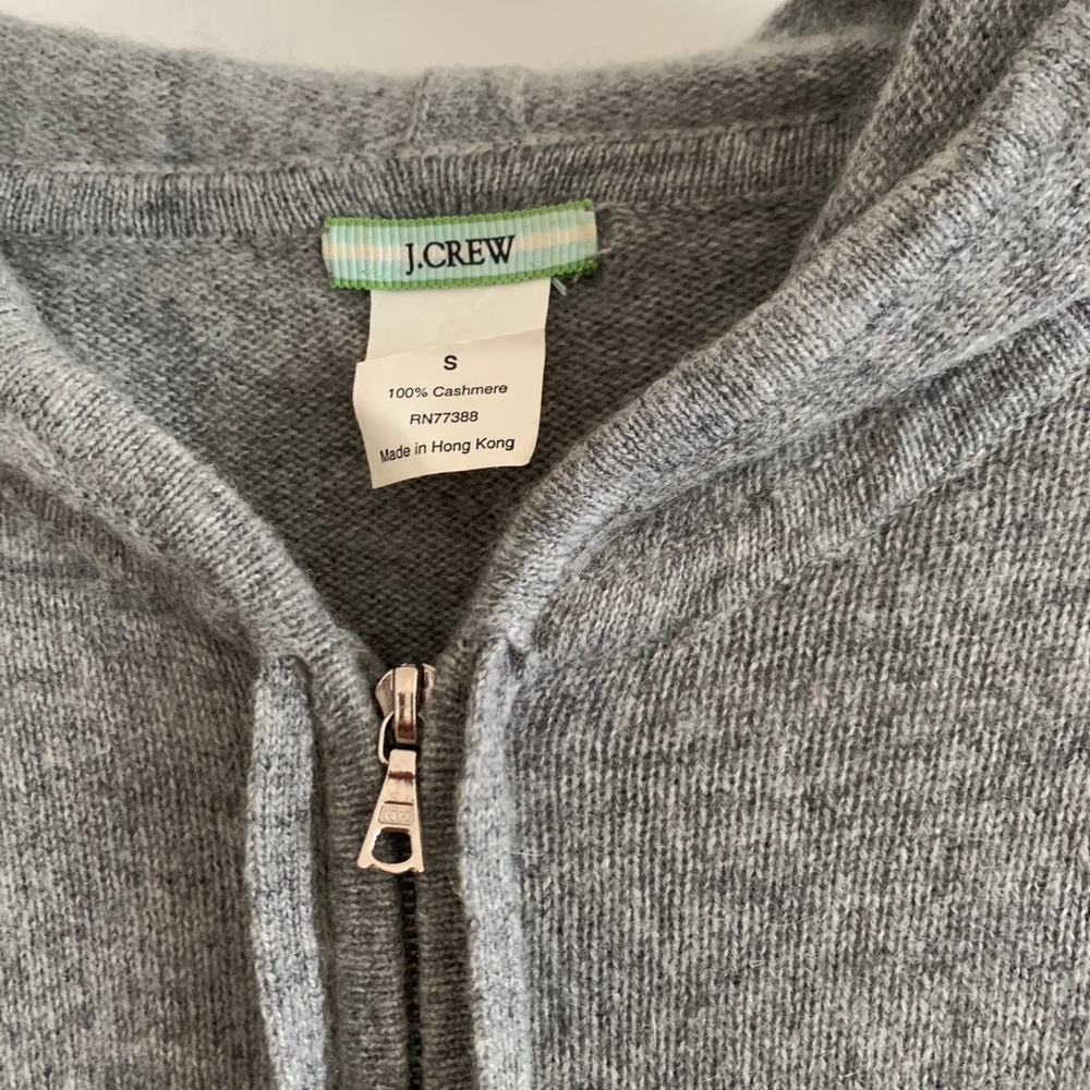 Gray cashmere JCrew zip up hoodie
